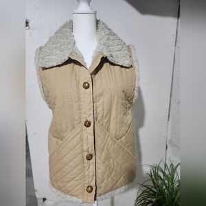 Betmar New York Vintage Sherpa-Lined Quilted Vest Size Large‎
